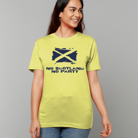 No Scotland No Party Flag T-Shirt (Yellow)