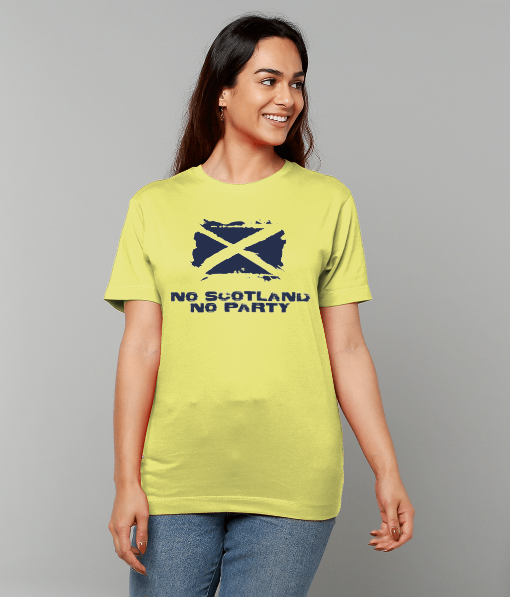No Scotland No Party Flag T-Shirt (Yellow)
