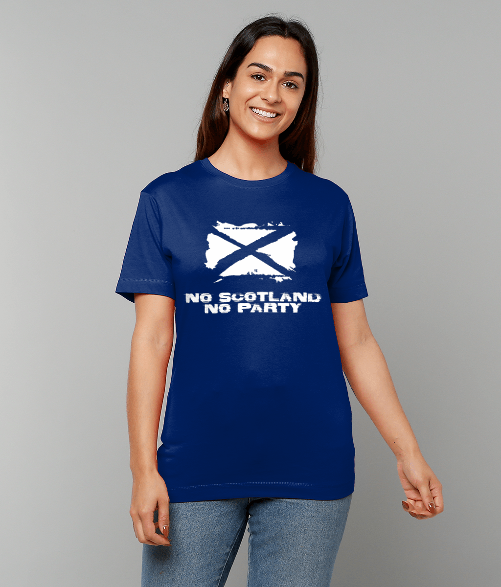 No Scotland No Party Flag T-Shirt (Navy)