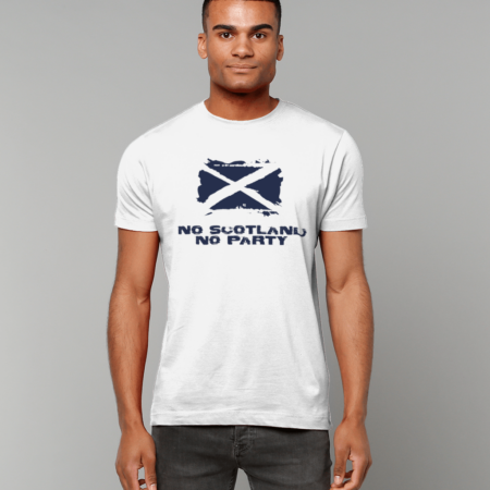 No Scotland No Party Flag T-Shirt (White)