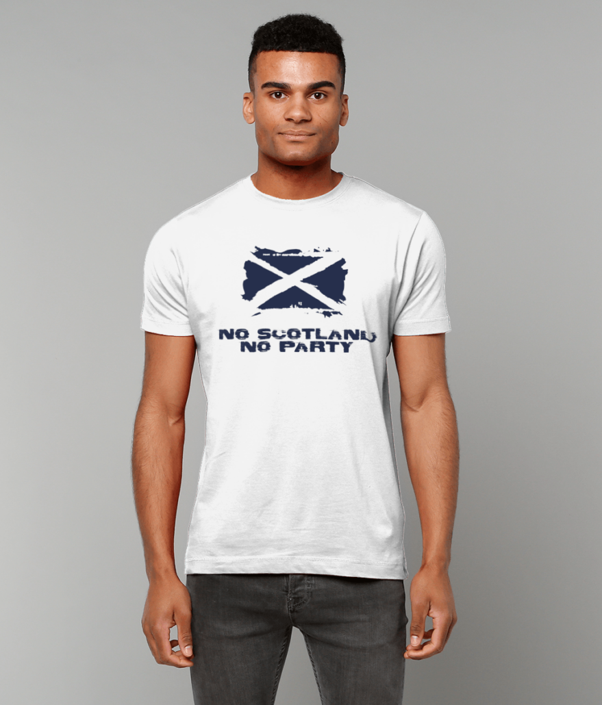 No Scotland No Party Flag T-Shirt (White)